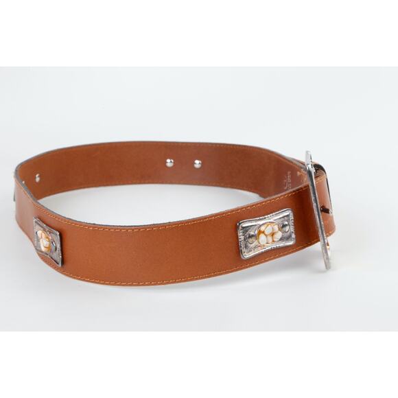 Vintage Express Belt Compagnie Internationale Leather Silver Western Studded L main image 7